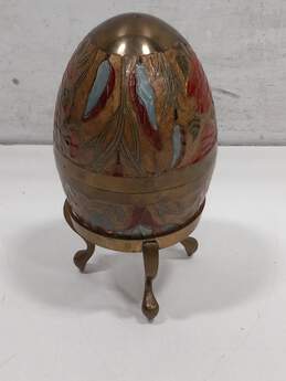 Vintage Brass Egg With Stand alternative image