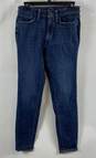 NWT Calvin Klein Womens Blue Dark Wash Ultra Low Rise Denim Skinny Jeans Size 6 image number 1