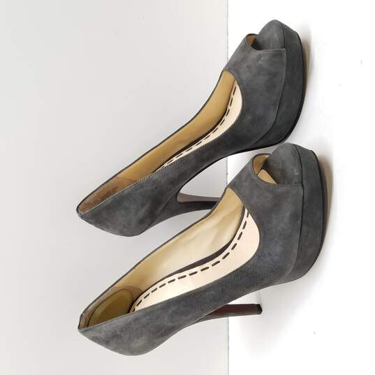 Enzo Angiolini Women's Easully Grey Suede Platform Pumps Size 7 image number 3