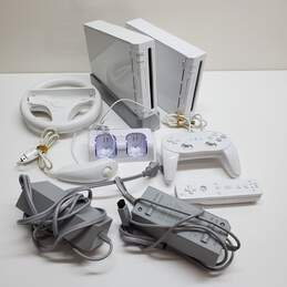 Nintendo Wii Console Lot of 2 w/ 2 Controllers + More (Untested)