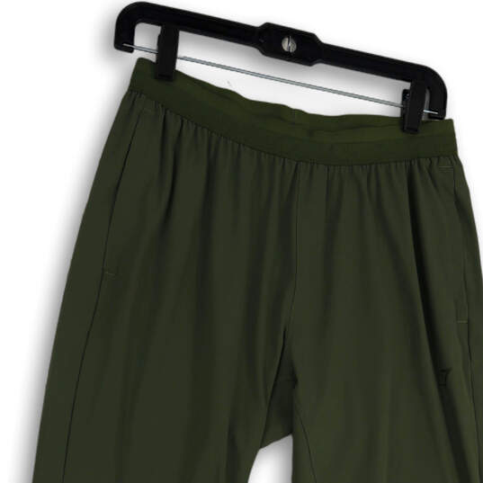 Womens Green Elastic Waist Pockets Tapered Leg Activewear Jogger Pants Sz M image number 4