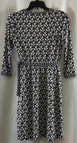 NWT Max Studio Womens Black White Floral Long Sleeve Belted Wrap Dress Size XS alternative image