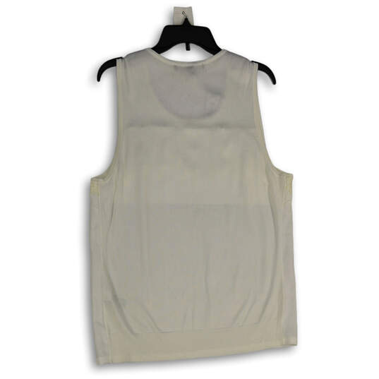 NWT Womens White Round Neck Sleeveless Pullover Tank Top Size XL image number 2