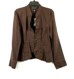 NWT INC International Concepts Womens Brown Long Sleeves Jacket Size Large