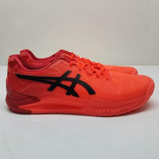 Asics Gel-Resolution 8 Sunrise Red Men's Tokyo Tennis Shoes Size 15 image number 3