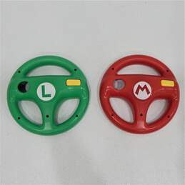 Nintendo Wii/Wii U Steering Race Wheels Mario Luigi Red and Green Lot