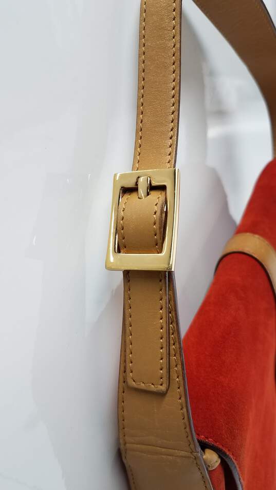 Authenticated Vintage Gucci Jackie Orange Suede Leather Shoulder Bag image number 2