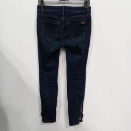 White House Black Market Women's Dark Blue The Skimmer Side Zip Jeans Size 0 alternative image