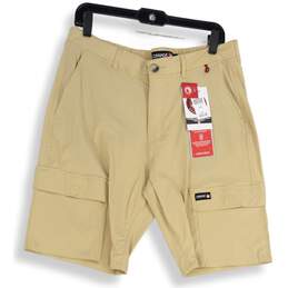 NWT Canada Mens Khaki Flat Front Slash Pocket Casual Chino Short Size Large