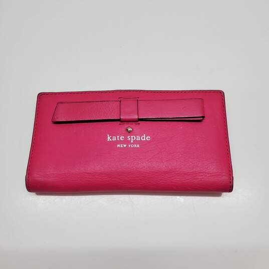 Kate Spade New York Leather Pink Wallet 6.5in x 3.5in image number 1