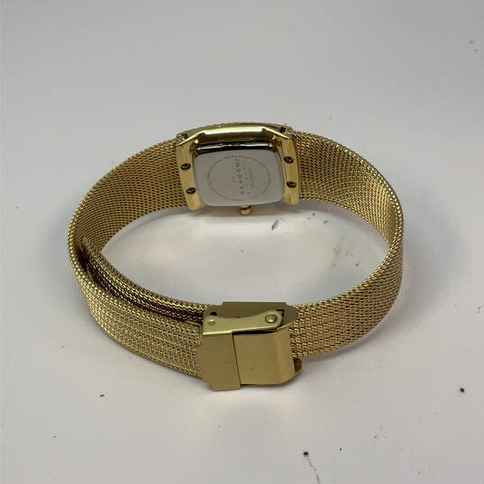 Designer Skagen Gold-Tone Stainless Steel Square Dial Analog Wristwatch image number 3