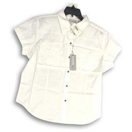 NWT Chico's Womens Button-Up Shirts Platinum Spread Collar White Size 3