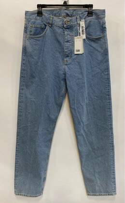 NWT COS Mens Blue Cotton Pockets Mid Rise Denim Straight Leg Jeans Size 33/34
