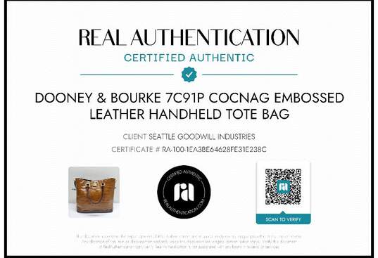 Dooney & Bourke 7C91P Cocnag Embossed Leather Handheld Tote Bag image number 9