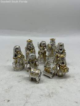10 Montefiore Gold Tone Silver-Tone Nativity Figurines
