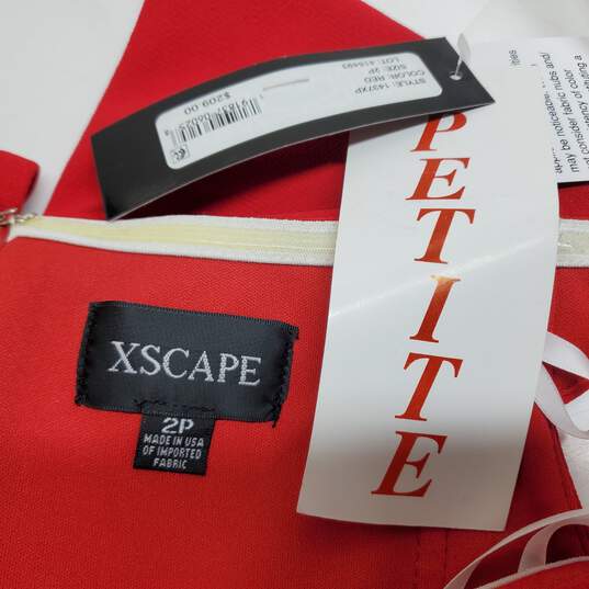 XSCAPE Petite Red Sleeveless Midi Dress Women's 2P NWT image number 4