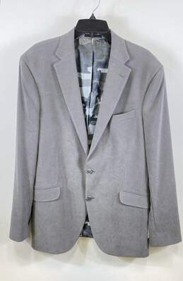 Kenneth Cole Reaction Mens Gray Pockets Single Breasted Blazer Jacket Size 44L