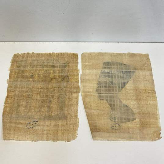 Lot of 2 Egyptian Screen Print on Papyrus Paper Print image number 7