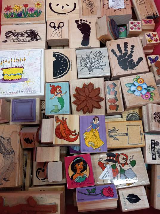 9lb Lot of Assorted Wooden Stamps image number 1