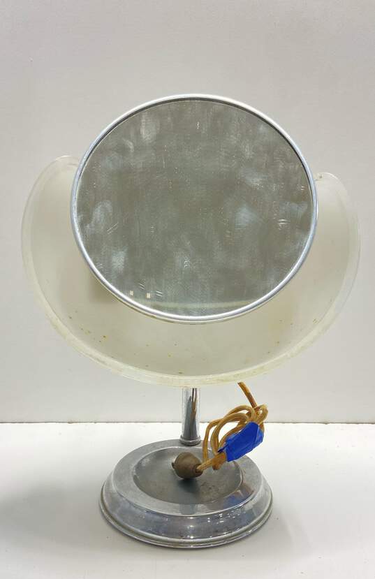 Vintage Vanity Light Up Mirror Art Deco Chrome 13.5 inch Tall Vanity Lamp image number 1