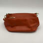 Womens Orange Leather Detachable Strap Bottom Stud Classic Zip Handbag image number 2