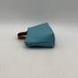 Longchamp Womens Blue Brown Outer Zipper Pocket Cosmetic Makeup Handbag Case image number 4