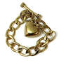 Designer Juicy Couture Gold-Tone Rhinestone Heart Shape Charm Bracelet image number 2