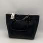 NWT Nine West Womens Black Leather Double Strap Bottom Stud Tote Bag Purse image number 2