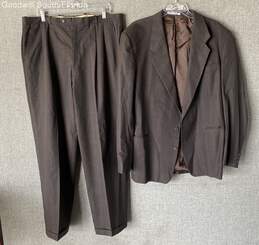 Authentic Yves Saint Laurent Mens Brown Suit Blazer & Pants Set Size 50R