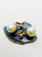 VNTG Coro Faux Pearl & Gold Tone Clip-On Earrings 20.7g image number 1