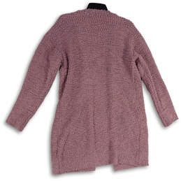 NWT Womens Purple Long Sleeve Open Font Fleece Cardigan Sweater Size XL alternative image