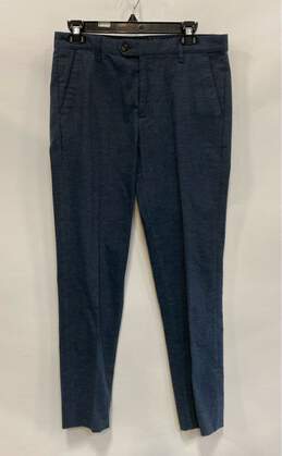 Ted Baker Mens Blue Flat Front Pockets Slim Fit Straight Dress Pants Size 30R