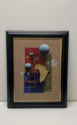 Abstract Surrealism Africa Mixed Media Giclée by Josef Kugler Signed Framed