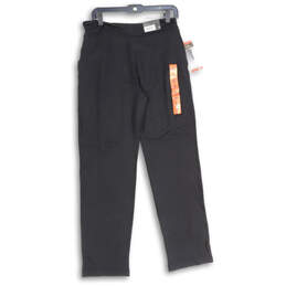 NWT Mens Black Flat Front Elastic Waist Straight Leg Pull-On Ankle Pants Size M alternative image