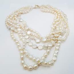 14K Gold FW Pearl 20in Layered Necklace 208.0g alternative image