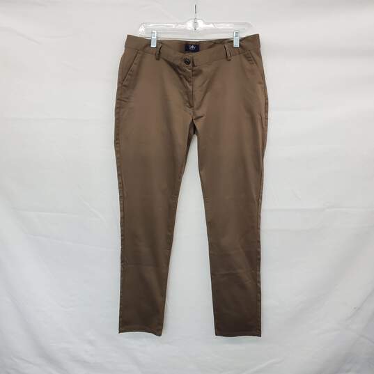Solly Taupe Cotton Slim Leg Dress Pant MN Size 34 NWT image number 1