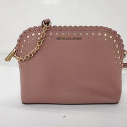 Michael Kors Cindy Mauve Saffiano Leather Scalloped Dome Crossbody Bag alternative image