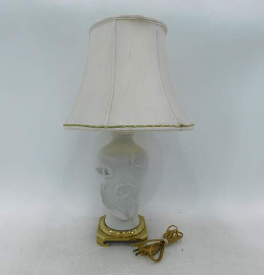 Rare Vintage 1986 Nicholas Berbenczy Calla Lily Porcelain Bisque Lamp Franklin Mint image number 1