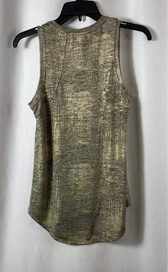 NWT Sam Edelman Womens Gold Shimmer Sleeveless Pullover Tank Top Size Small image number 2