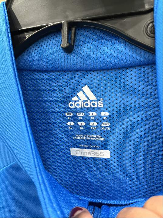 NWT Adidas Mens Track Jacket Mock Neck Full Zip Long Sleeve Blue Gray Size XL image number 5