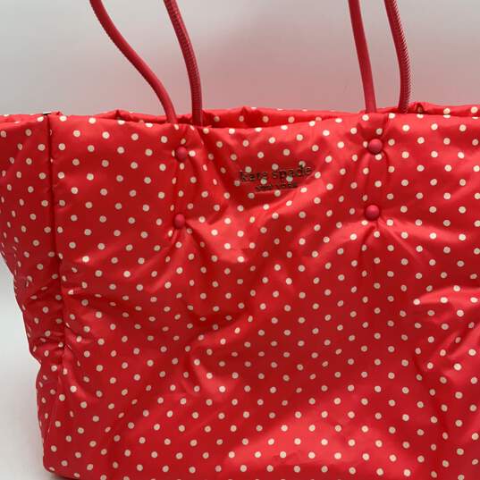 Kate Spade Womens Tote Purse Everything Puffy Inner Pockets Polka Dot Pink White image number 2