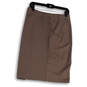 Womens Brown Flat Front Side Slit Pull-On Straight & Pencil Skirt Size L image number 2
