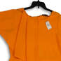 NWT Womens Orange Short Sleeve Round Neck Midi Bodycon Dress Size 18/20 image number 3