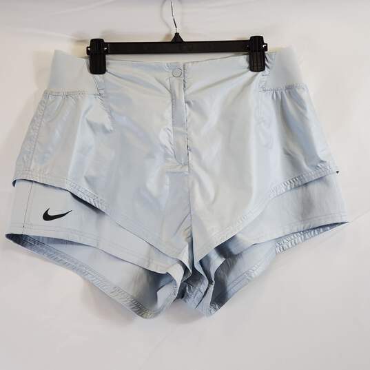 Buy the Nike Women Light Blue Active Shorts Sz XL NWT