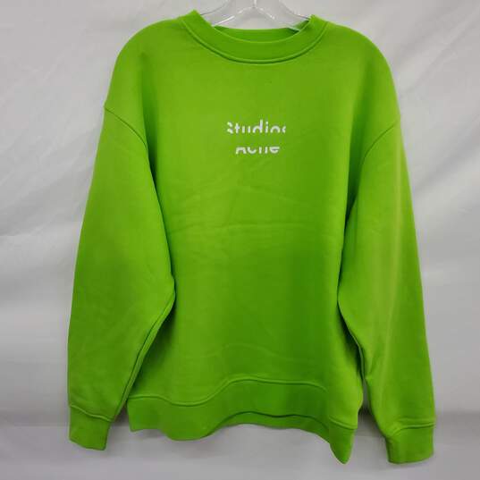 Acne Studios Men's Lime Green Broken Logo Sweatshirt Size XS image number 1