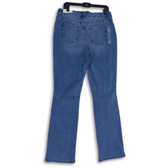 NWT Maurices Womens Light Blue Denim Medium Wash Bootcut Leg Jeans Size 14 image number 2