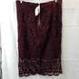 Bar III Women's Burgundy Wine Lined Lace Pencil Skirt Size L NWTst image number 2
