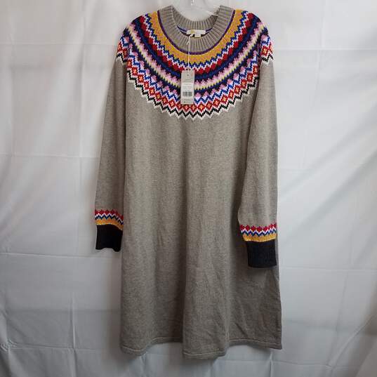 Boden Fair Isle Knitted Dress Beige Multicolored Size 20/22L image number 1
