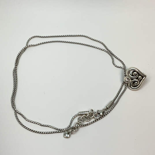 Designer Brighton Silver-Tone Crystal Stone Swirl Heart Pendant Necklace image number 2