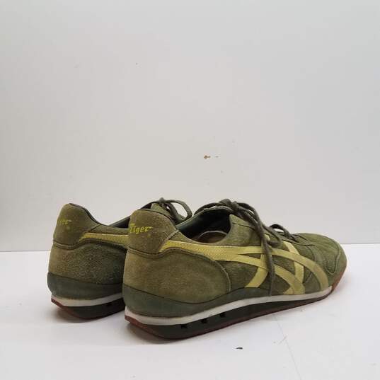 Asics Tiger HK20H Runner Olive Green Suede Sneakers Men's Size 11.5 image number 4
